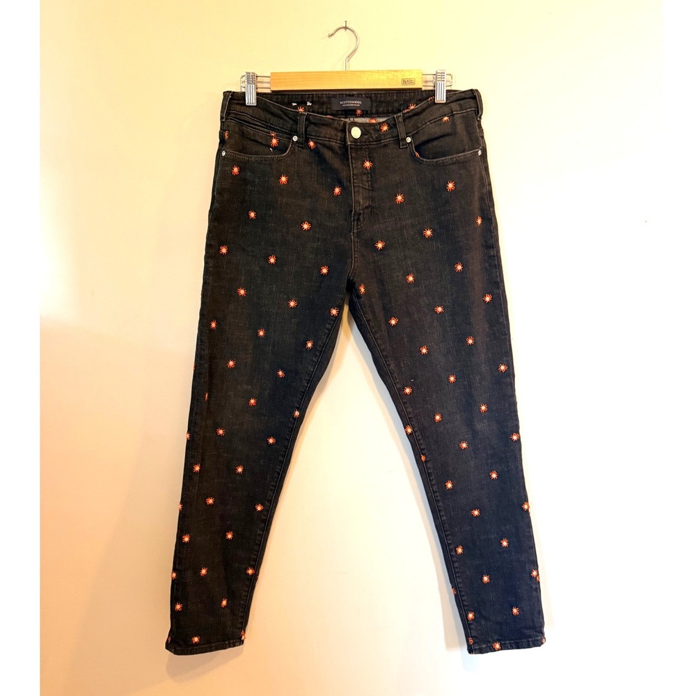 Scotch & Soda Amsterdams Petit Ami Slim Boyfriend Embroidered Sun Jeans 29/32